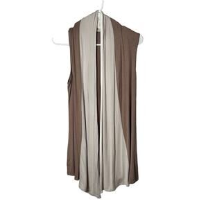 LOGO By Lori Goldstein Soft Open Rayon Blend Vest Sleeveless Multicolor Small